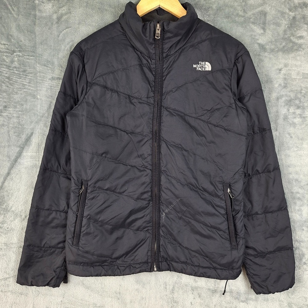 The North Face Jacket Womens Small Black Puffer Quilted Outdoor Full Zip Pockets